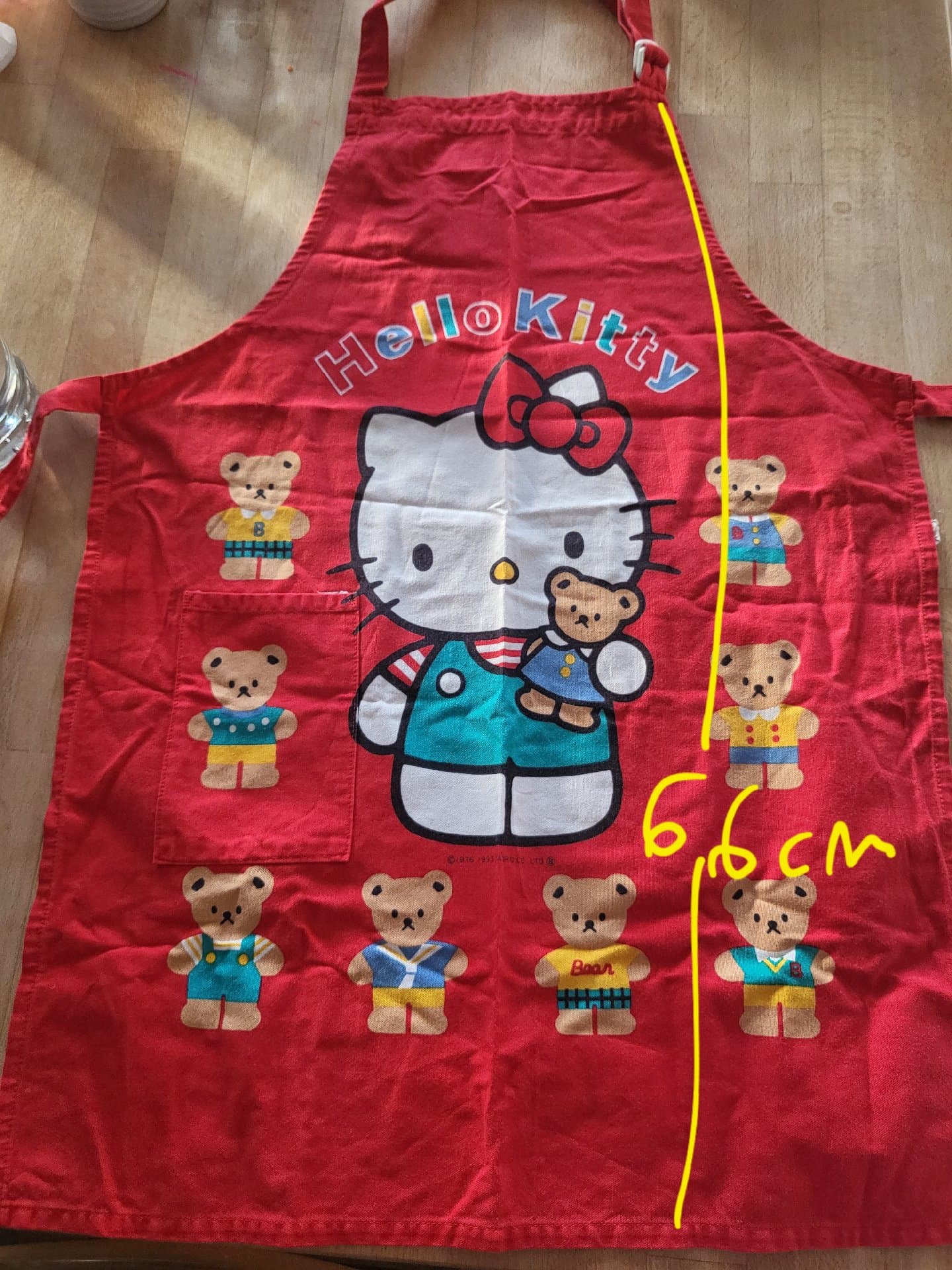 (새상품/한화거래)빈티지 헬로키티 앞치마 두건세트