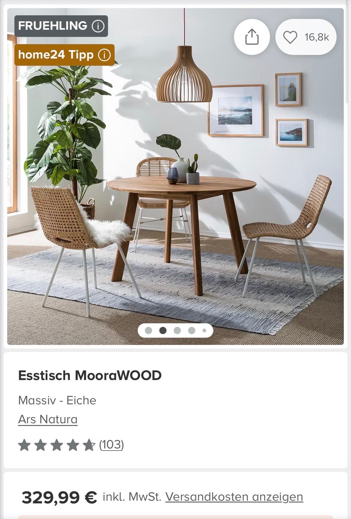 스칸디나비안 오크 원목 식탁